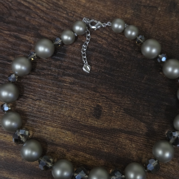 Carolee Warm Gray Beaded Necklace - Picture 3 of 5